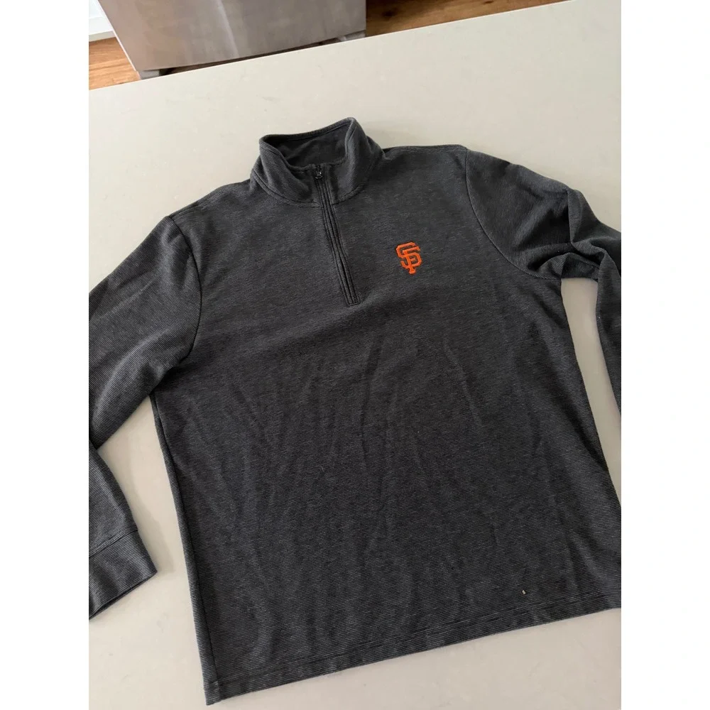 Vineyard‎ Vines San Francisco Giants Quarter Zip Pullover Mens Large Gray SF MLB